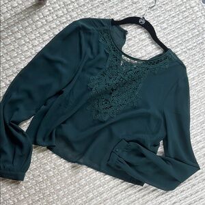 Forever 21 Teal Lace Blouse